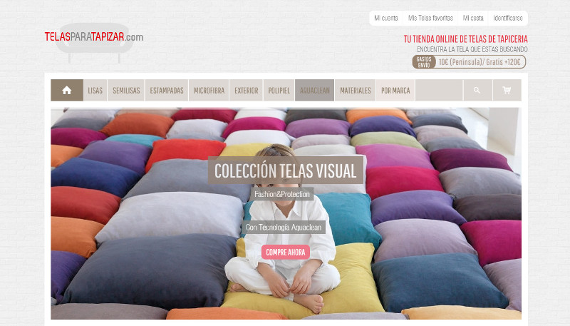 Tiendas online hechas con Prestashop - telas para tapizar